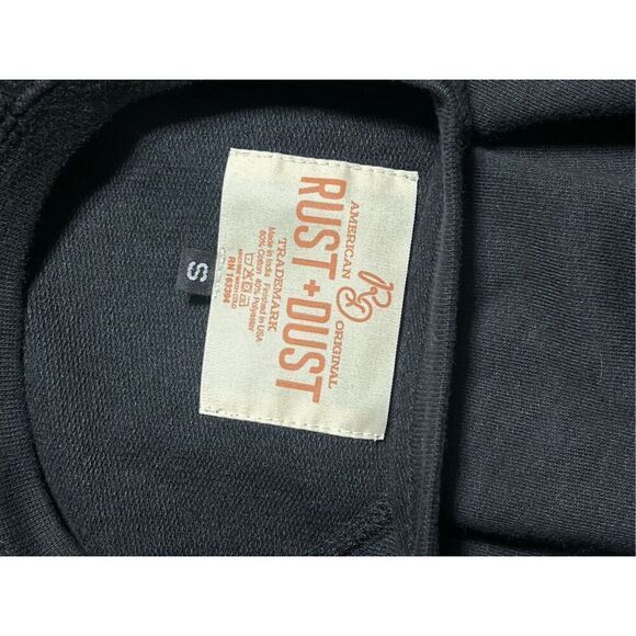 Rust + Dust American Original Black APONI Crewneck Rhinestone Sweatshirt Small - Picture 4 of 4